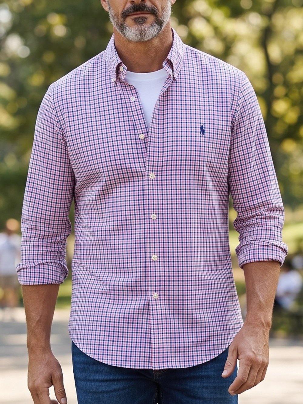 Polo by Ralph Lauren Pink and Blue Checked Button-Down Shirt